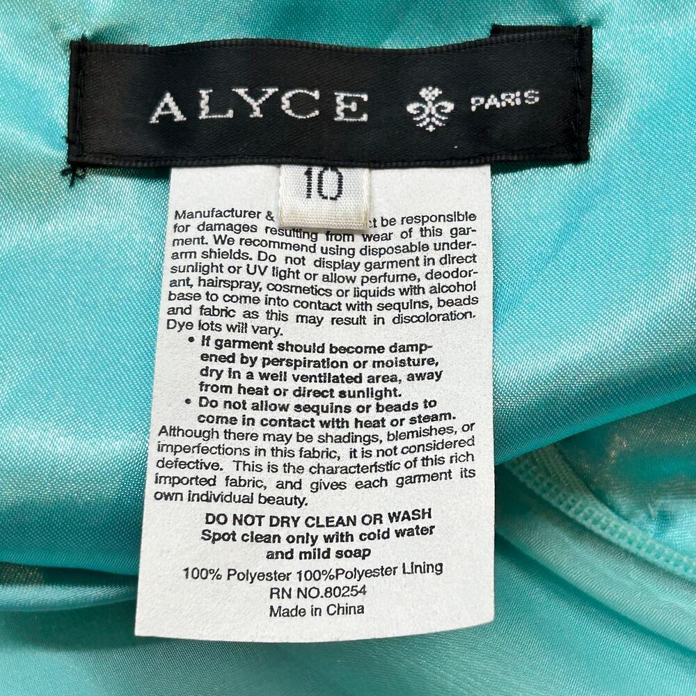 Alyce Paris Short formal dress Teal and Gold size 10 - Picture 5 of 5